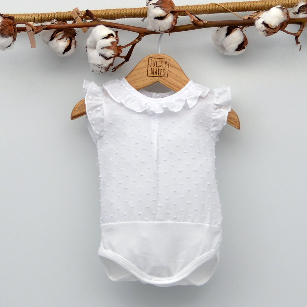 Body bebé Luz camisa de plumeti sin mangas