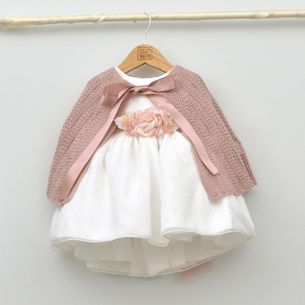 Vestido Tul niña María con adorno floral