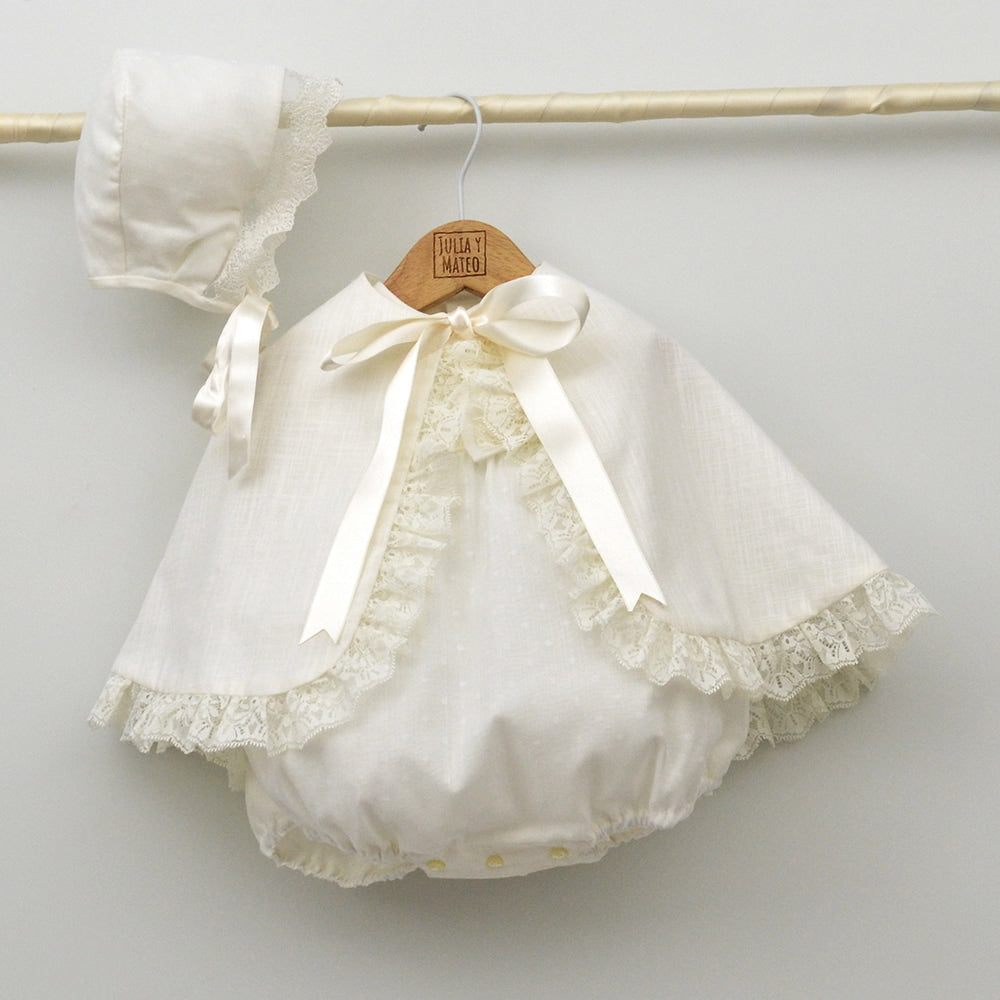 capa bautizo ceremonia niñas lino bautismo capita verano primavera bautismo para faldones, peleles, trajes bautizo