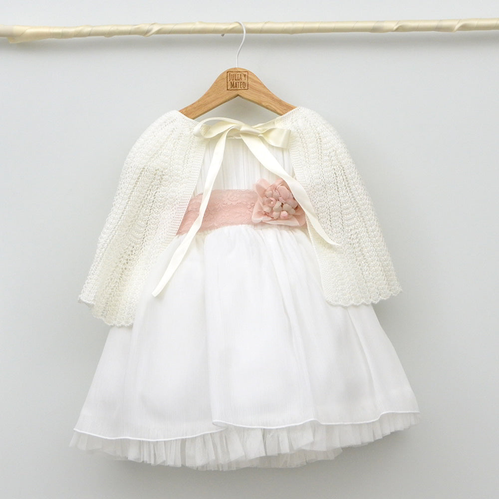 vestido ceremonia niña 2,3,4,5,6 años, fajin rosa, adorno floral tienda online ropa de ceremonia y eventos Amaya mayoral lilus