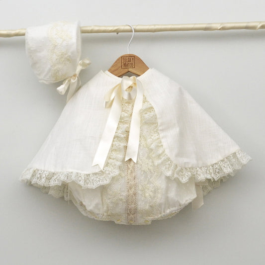capas bautizo ceremonia verano lazo de raso lino puntilla tienda online ropa de Bautismo clasico hecho en españa