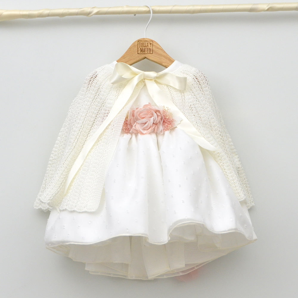 Vestido Tul niña María con adorno floral