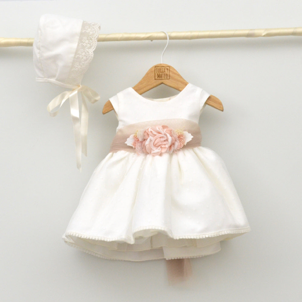 Capota Angel de Organza para Bautizo y Ceremonia con lazo de raso