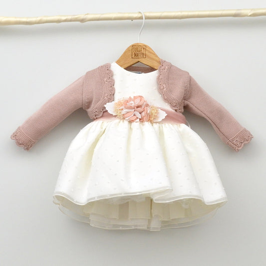 chaqueta vestir niñas ceremonia primavera verano rebecas bodas arras color maquillaje bebes 3,6,9,12,18,20,24,meses 2,3,4,años perle hilo tienda online ropa clasica infantil hecha en españa