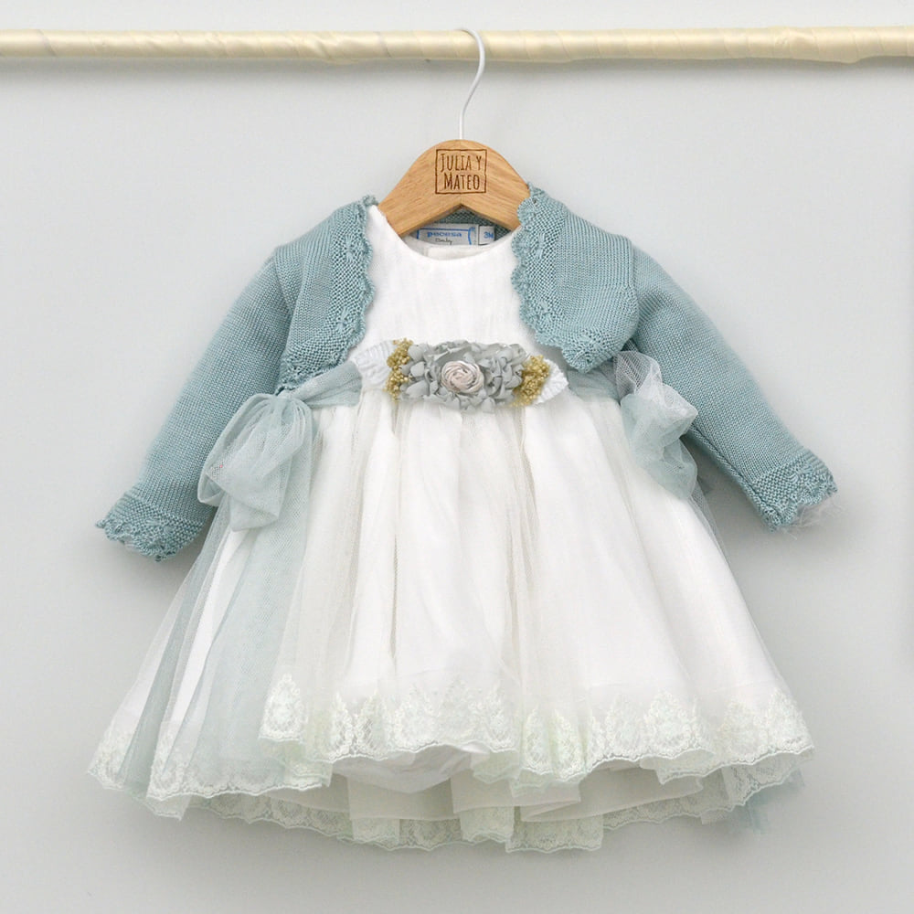 Vestido bebé tul Amaya con adorno floral