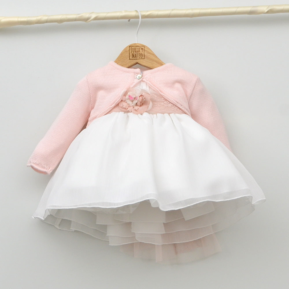 Vestido bebé bambula Amaya con adorno floral