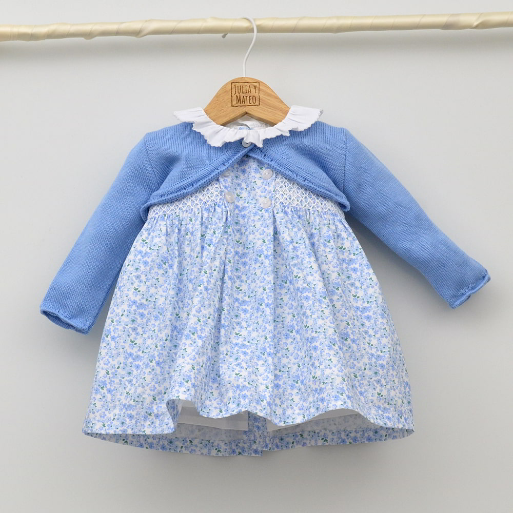 vestido niña punto smock nido de abeja vestir con encanto moda infantil bebes clasico hecho en españa