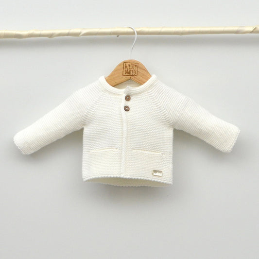 chaqueta blanca bautizo niños niñas punto invierno