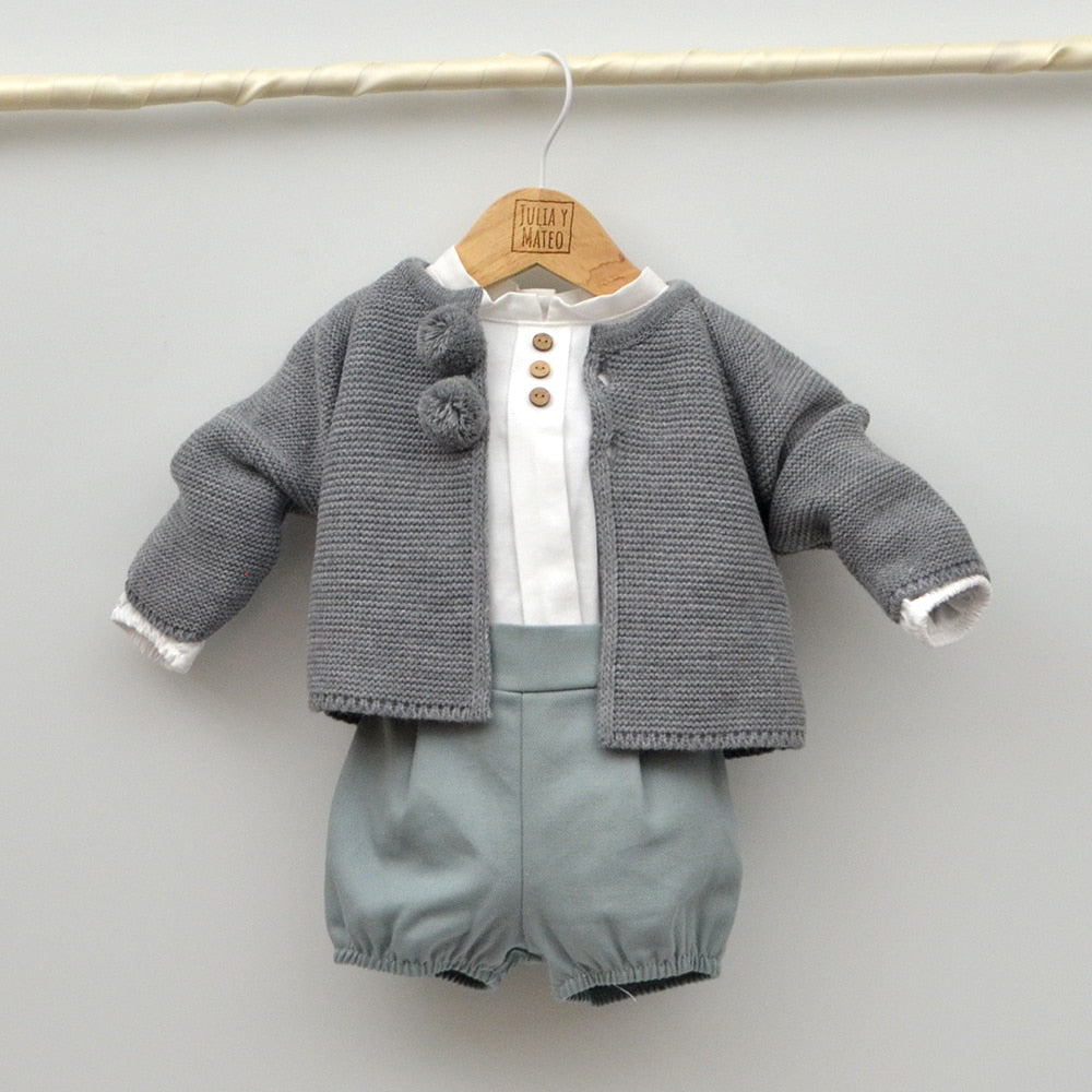 Conjunto bebé Matilda con peto y camisa de algodón