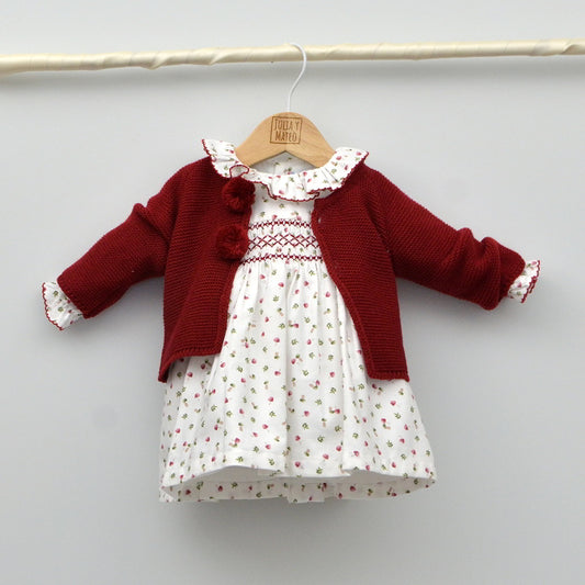 chaqueta punto granate bebes niños niñas vestir en Navidad chaqueta punto larga para vestir en las fiestas mayoral doña carmen