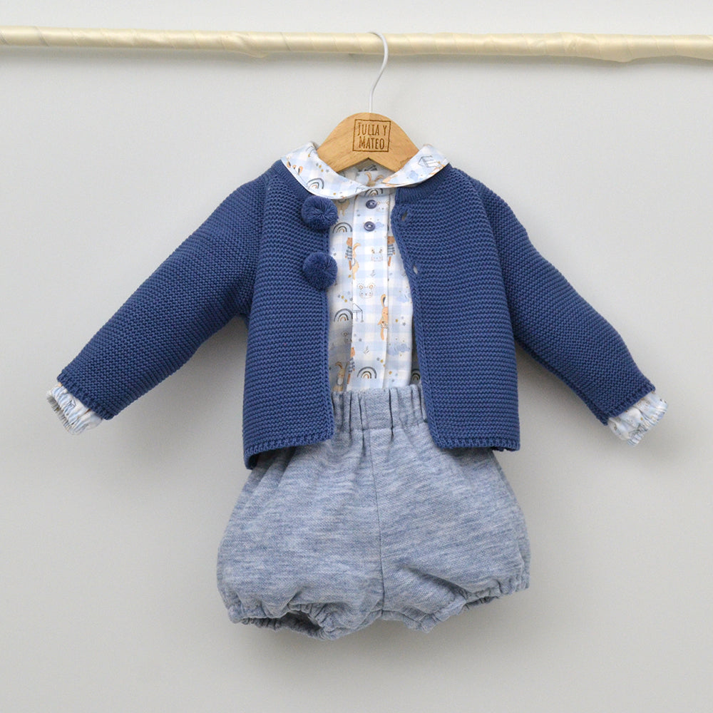 Conjunto bebé Leo con peto y camisa