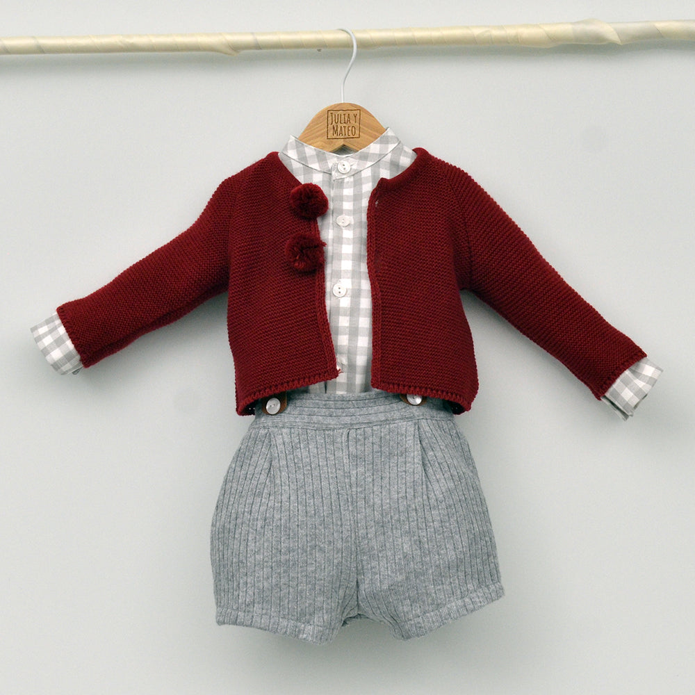 Conjunto bebé Enzo con peto y camisa cuello Mao