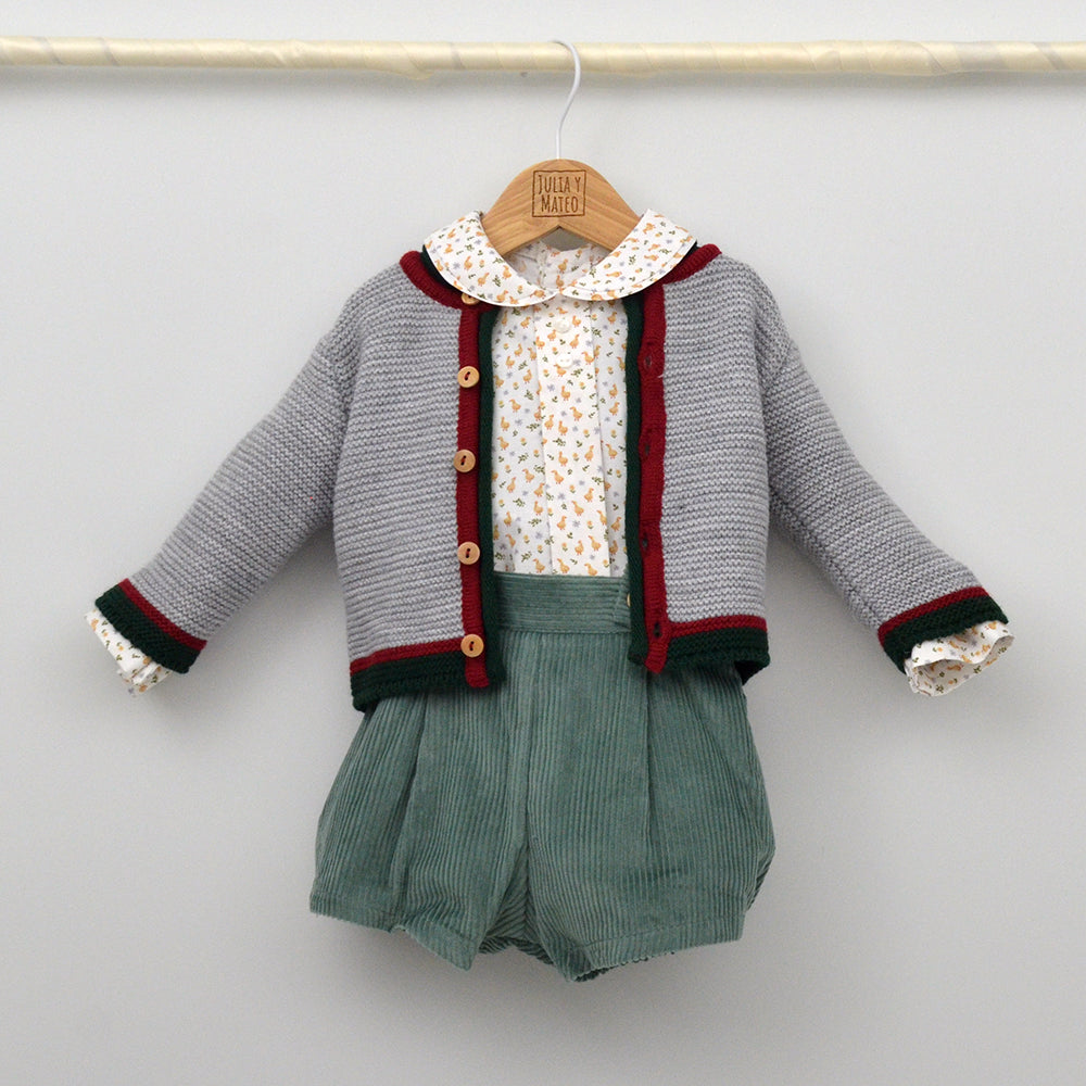 Conjunto bebé Marcos con peto y camisa cuello bebé