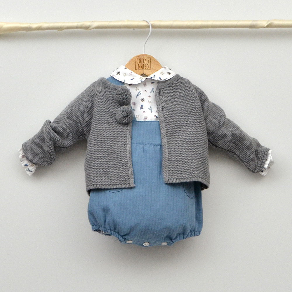 Conjunto bebé Enzo con ranita y camisa cuello bebé