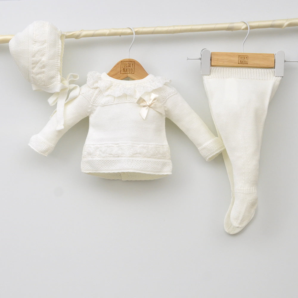 Conjunto punto bebes invierno Bautizo Canastillas bebe JuliayMateo