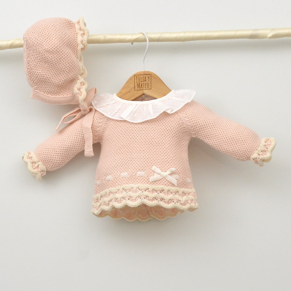 traje punto niñas invierno conjunto vestir polaina capota invierno rosa hecho en españa mayoral doña carmen tienda online canastillas bebes primeras puestas ropa para salir del hospital