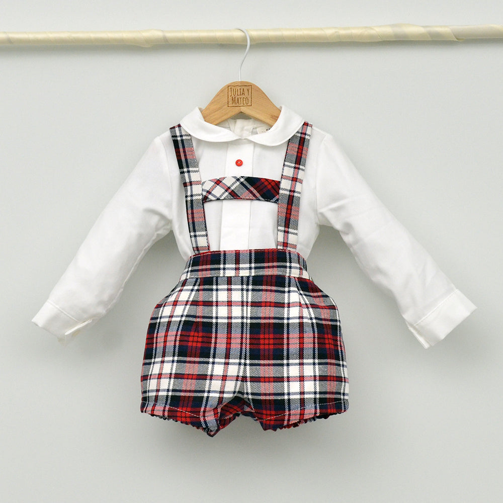 Conjunto bebé Noel con peto y camisa cuello bebé