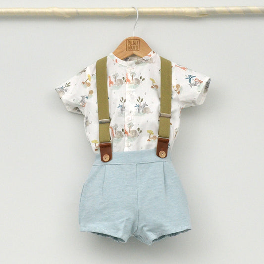 Conjunto bebé Tarifa con peto y camisa Mao