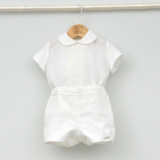 Conjunto Lucas de pololo y blusa de Organza