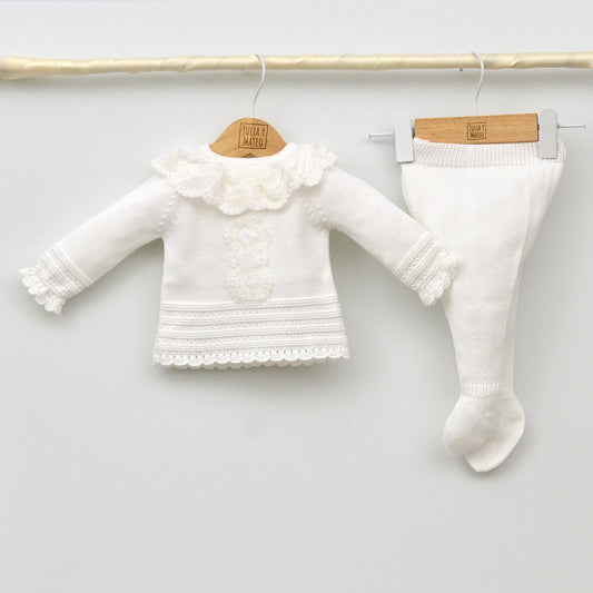 traje bautizo niños primeras puestas conjunto de perle de hilo blanco crudo para sacar del hospital tienda clasica para vestir a bebes canastillas online clasicas