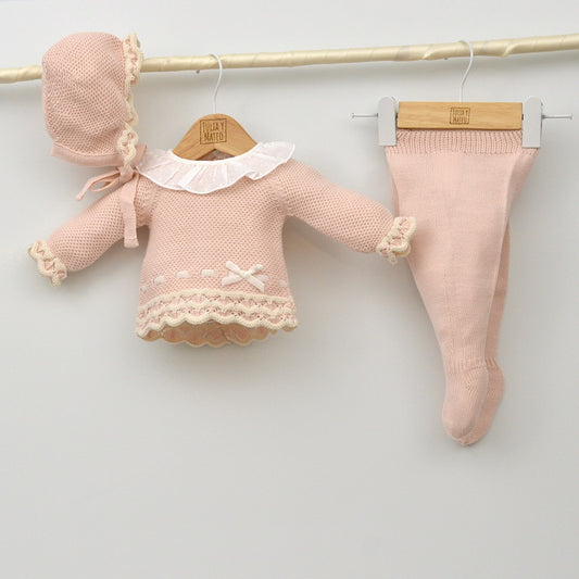 traje punto niñas invierno conjunto vestir polaina capota invierno rosa hecho en españa mayoral doña carmen tienda online canastillas bebes primeras puestas ropa para salir del hospital