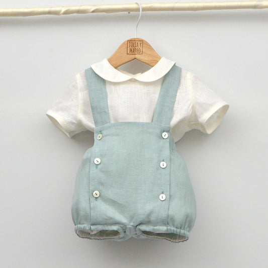 trajes online ceremonia bautizo arras lino color verde Amaya hermanos conjuntados para arras bodas hecho en españa