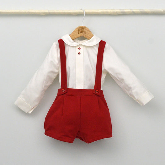 Conjunto bebé Stella con peto y camisa cuello bebé