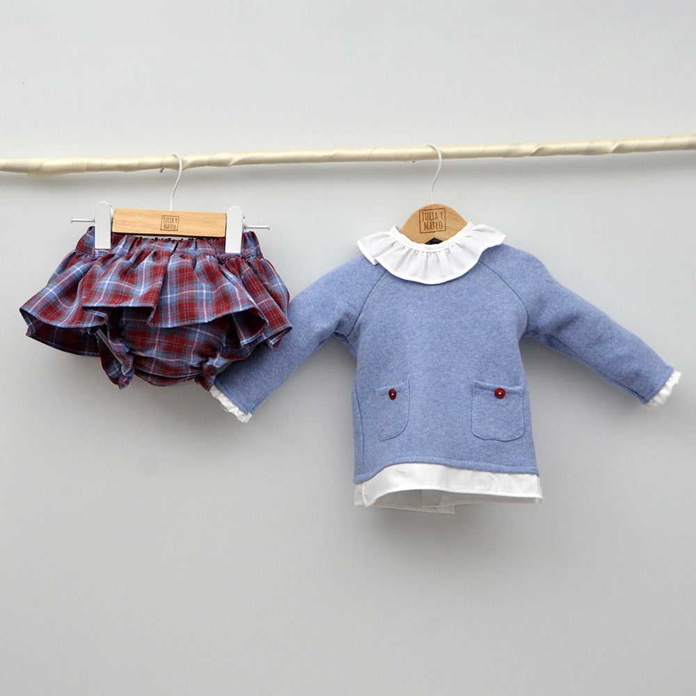 Conjunto bebé Ginebra con falda y sudadera