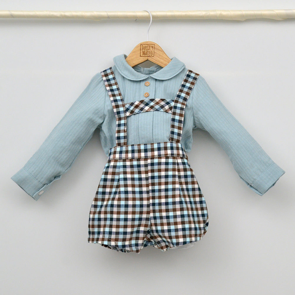 Conjunto bebé Martín con peto y camisa cuello bebé