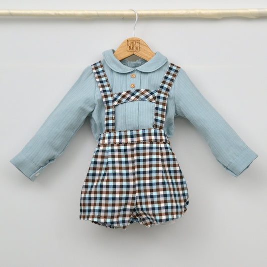 Conjunto bebé Martín con peto y camisa cuello bebé