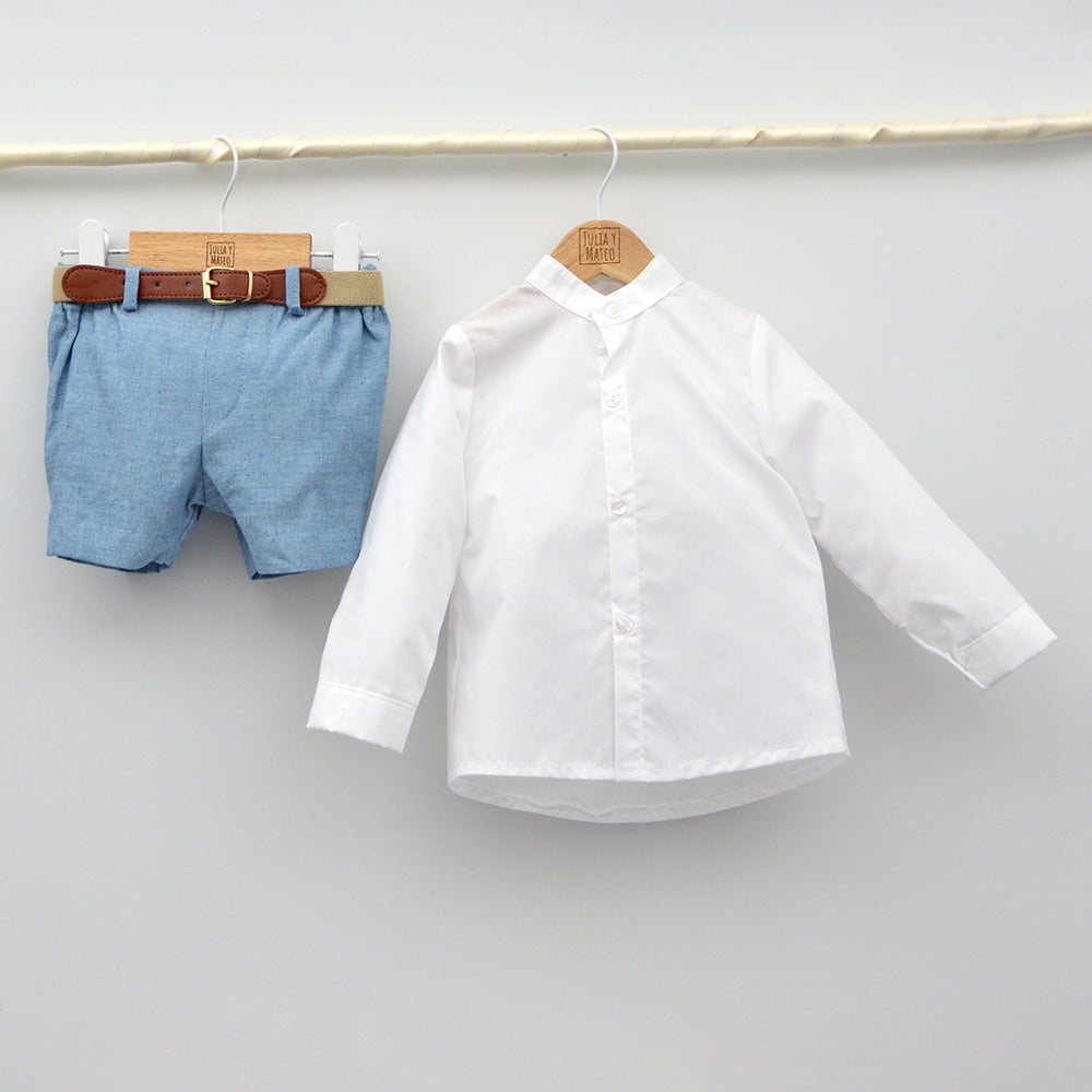 Conjunto Niño Roma con camisa y pantalón con cinturón