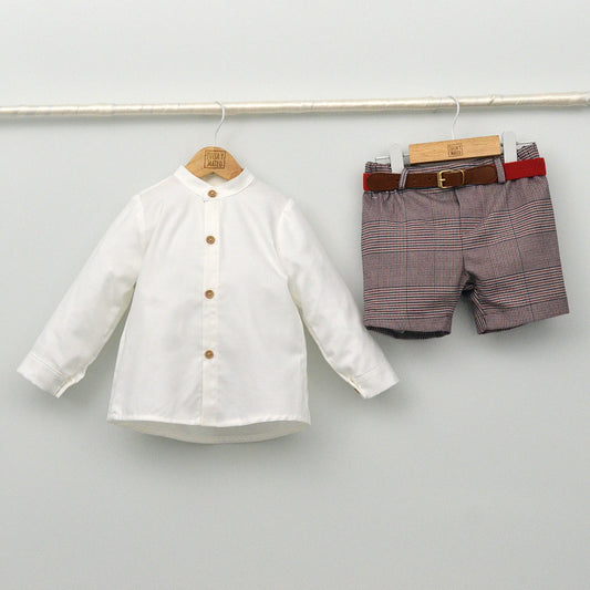 Conjunto Niño vestir con camisa y pantalón con cinturón "Melchor"