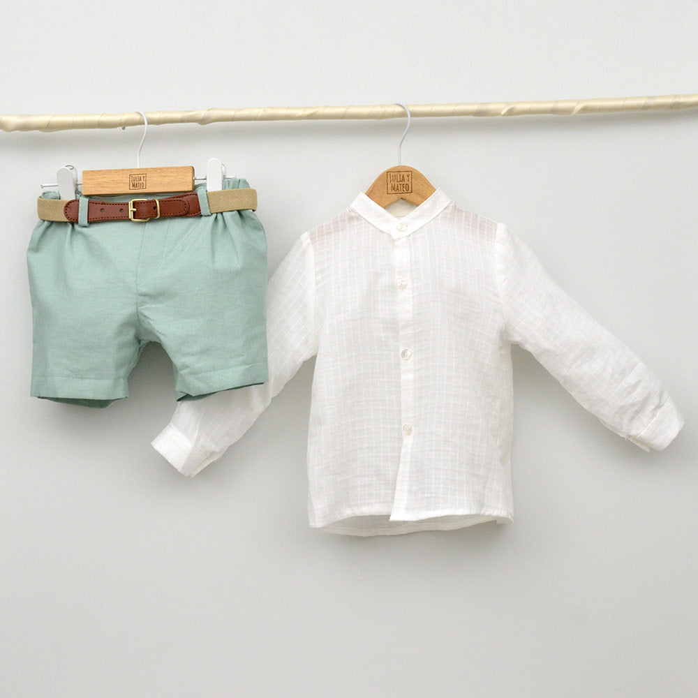Conjunto Niño Corfú con camisa y pantalón con cinturón