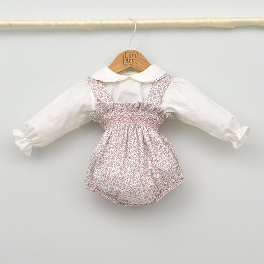 Conjunto Clara con ranita punto smock y blusa