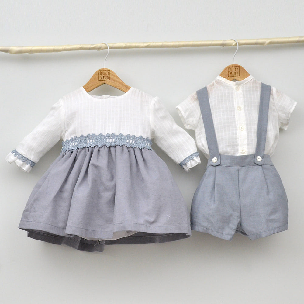 Conjunto bebé Milos con peto y camisa Mao