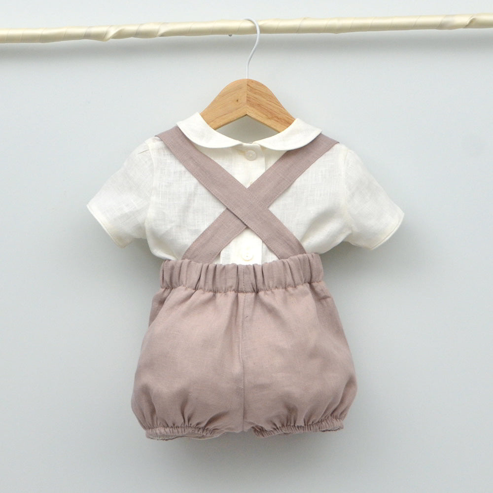 conjuntos trajes bautizo arras ceremonia niños bebes lino malva rosa Mayoral amaya delfin
