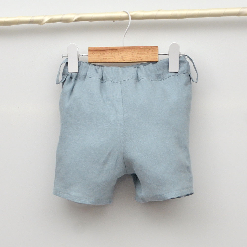 Conjuntos trajes ceremonia arras bautizo niños bebes lino chaleco pajarita azul Mayoral Amaya