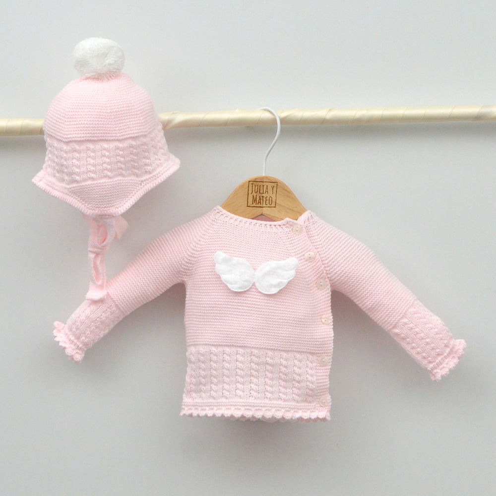 ropa vestir bebes invierno clasica online conjuntos primeras puestas rosas con polaina gorrito doña carmen mayoral canastillas hecha en españa
