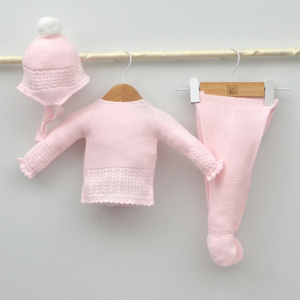 ropa vestir bebes invierno clasica online conjuntos primeras puestas rosas con polaina gorrito doña carmen mayoral canastillas hecha en españa
