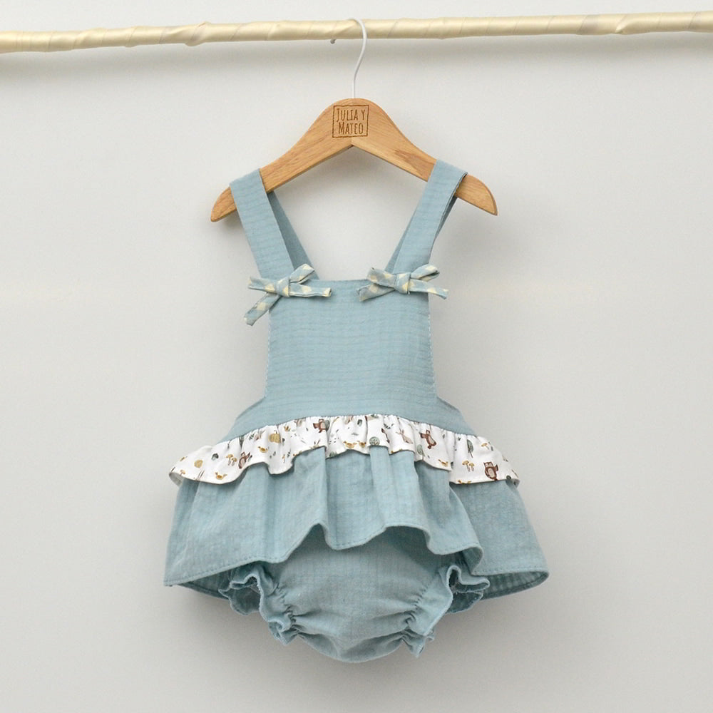 Conjunto bebé Emma con falda peto y blusita