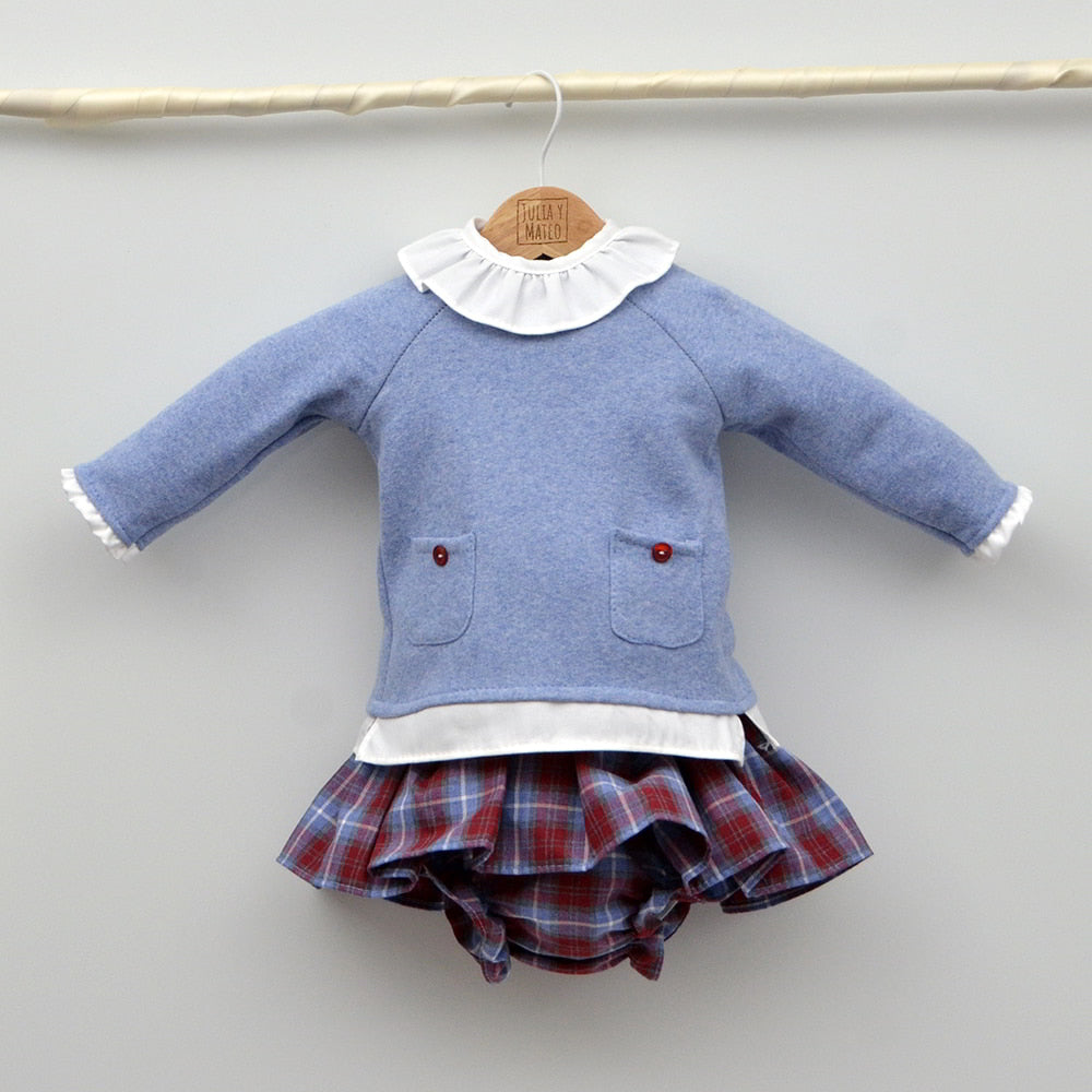 Conjunto bebé Ginebra con falda y sudadera
