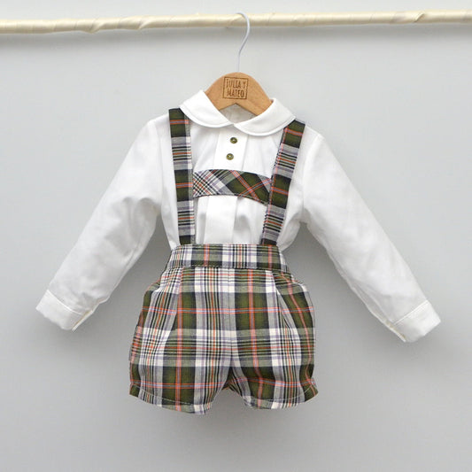 Conjunto bebé Alex con peto y camisa cuello bebé