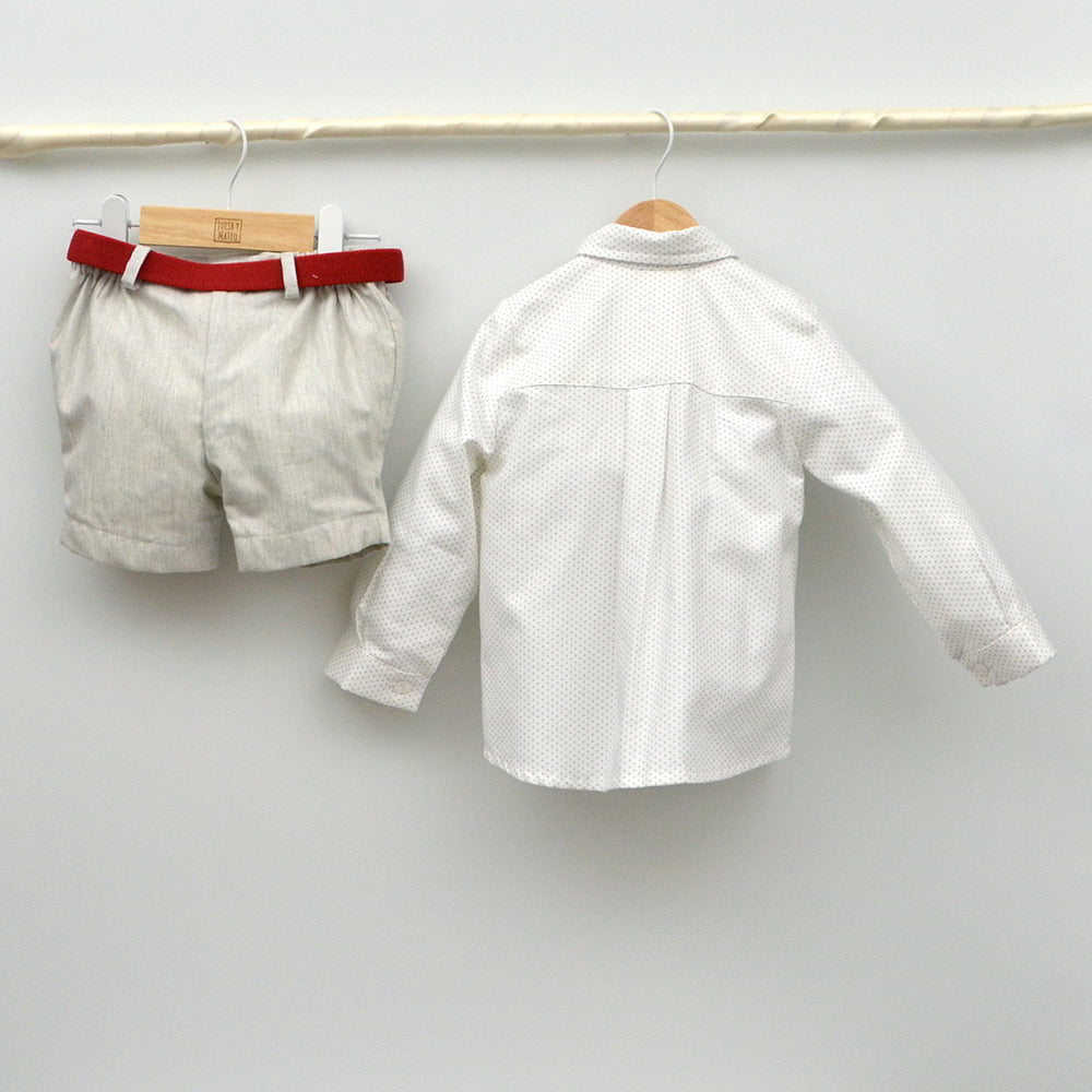 Conjunto Niño Marcos con camisa y pantalón con cinturón