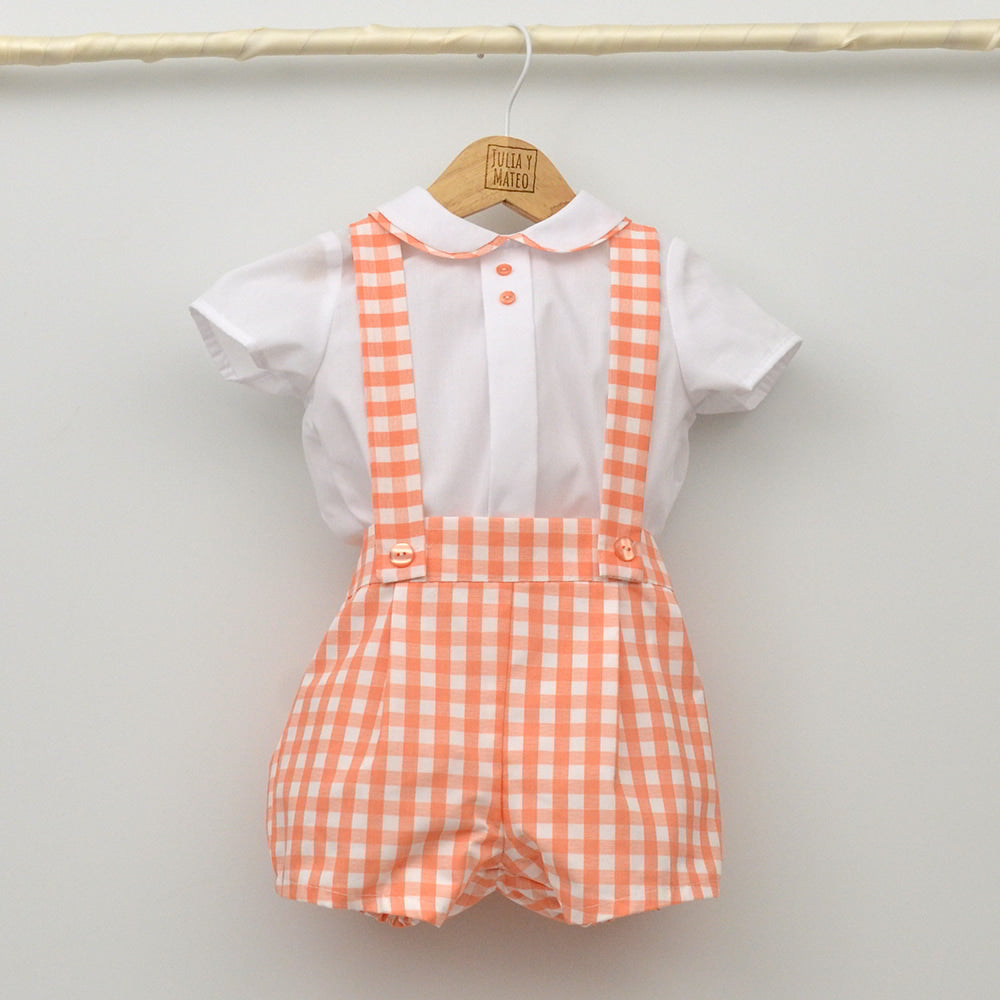 Conjunto bebé Cerdeña con peto y camisa cuello bebé