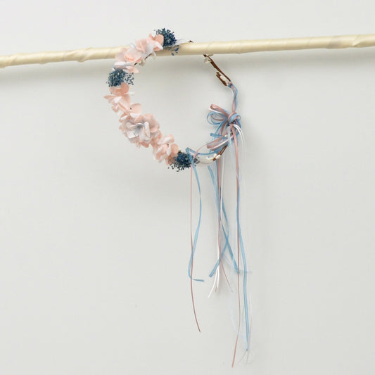DIADEMA CORONO CEREMONIA NIÑAS ADORNOS FLORALES PARA EL PELO AZUL FELPAS PARA BEBES
