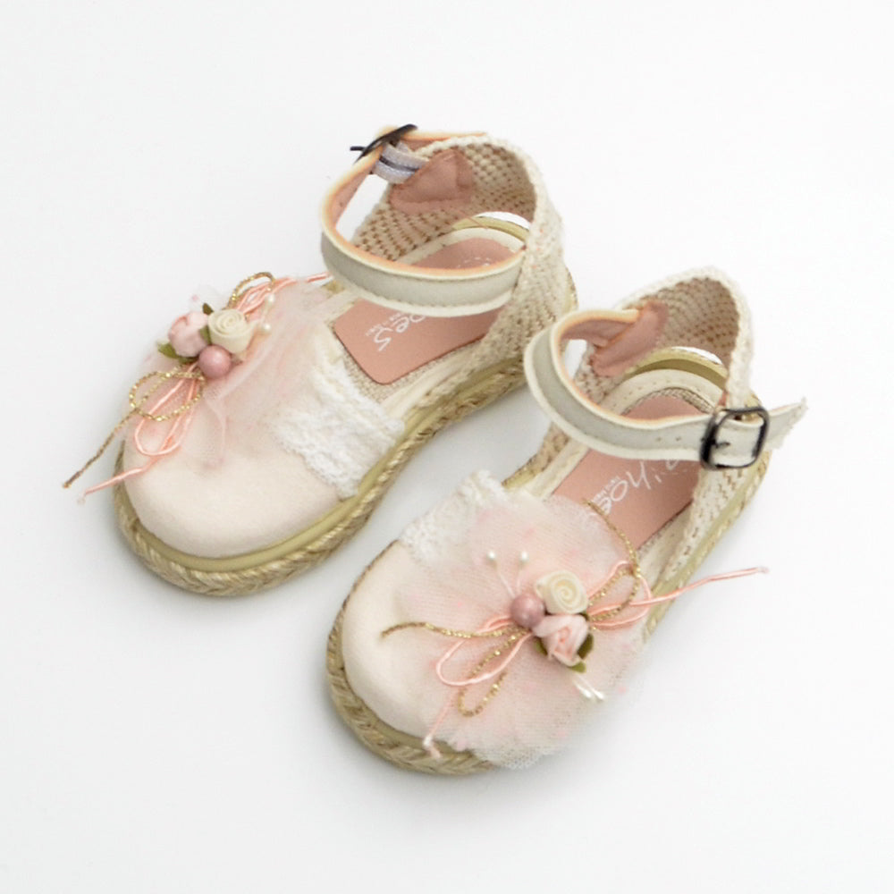 Esparteñas Isabel de velour y adorno floral