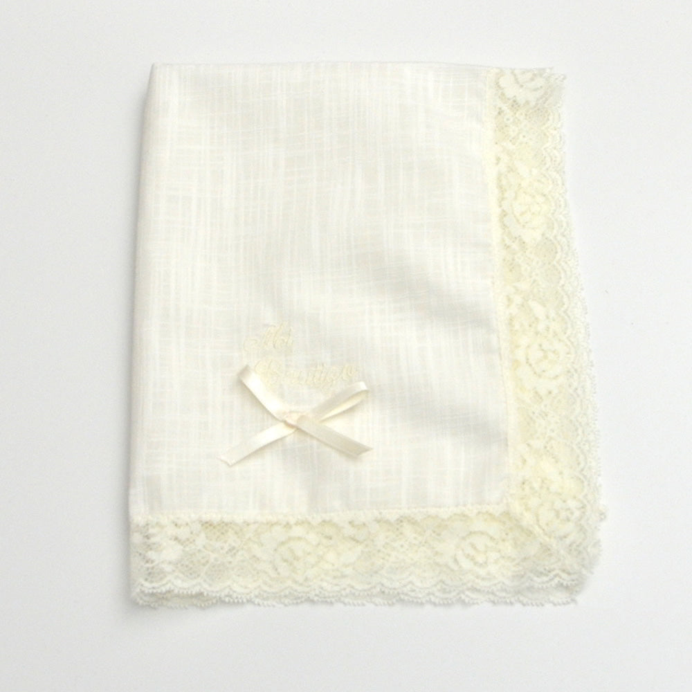 Pañuelo Ángel de Bautizo con puntilla