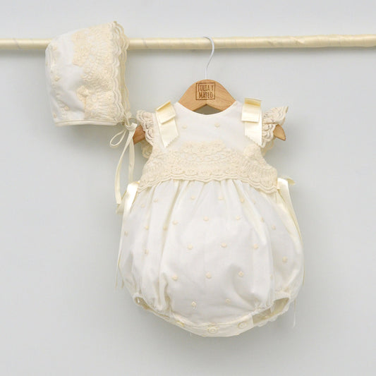 Traje bautizo niño verano pelele clasico bebe ceremonia hecho en españa