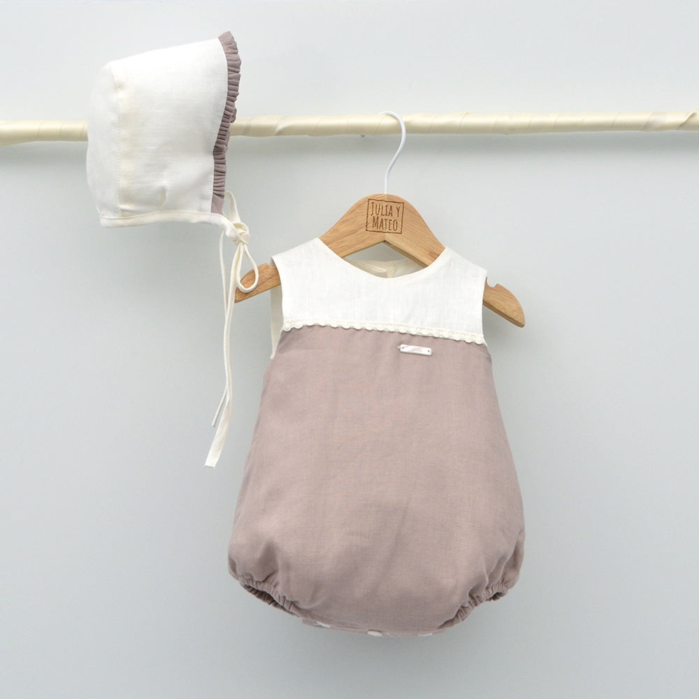 Conjunto lino Isabel con camisa cuello Mao y pantalón con Fajín talla 10 años