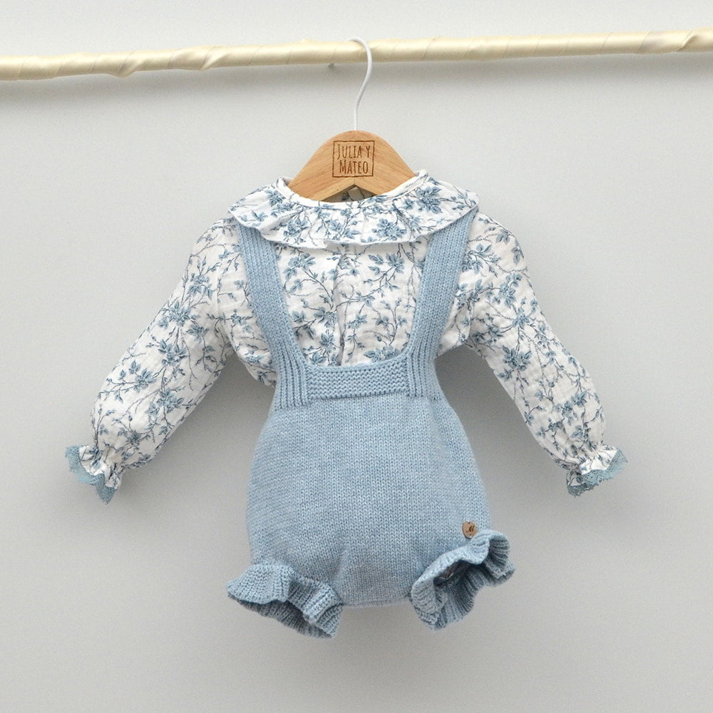 Conjunto bebé Enzo con blusita y ranita de punto